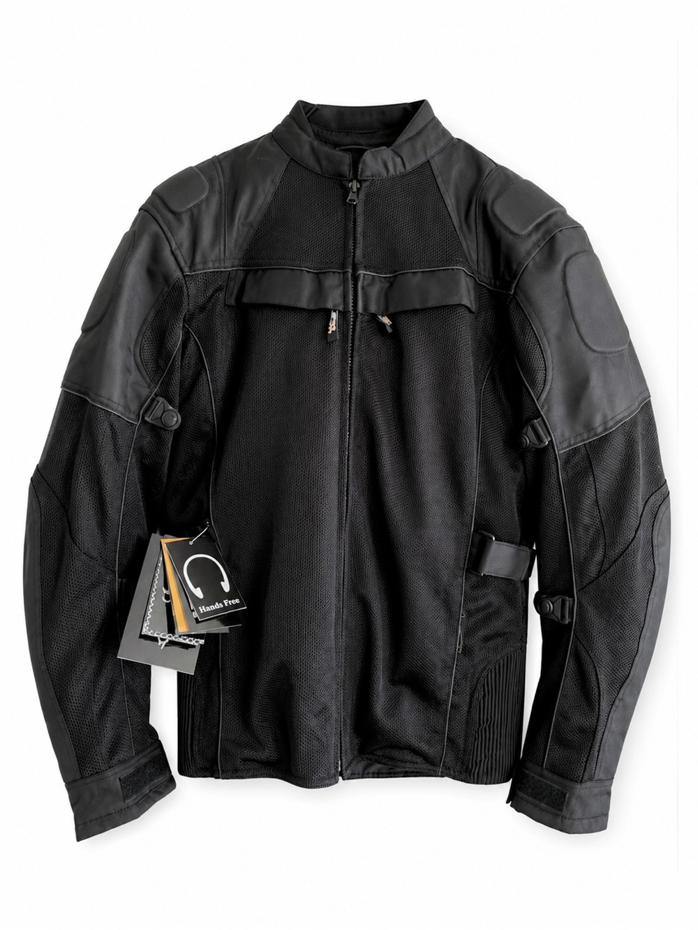 NWT Xelement Men Motorcycle Armored Mesh Riding Jacket Armor Black Size Medium